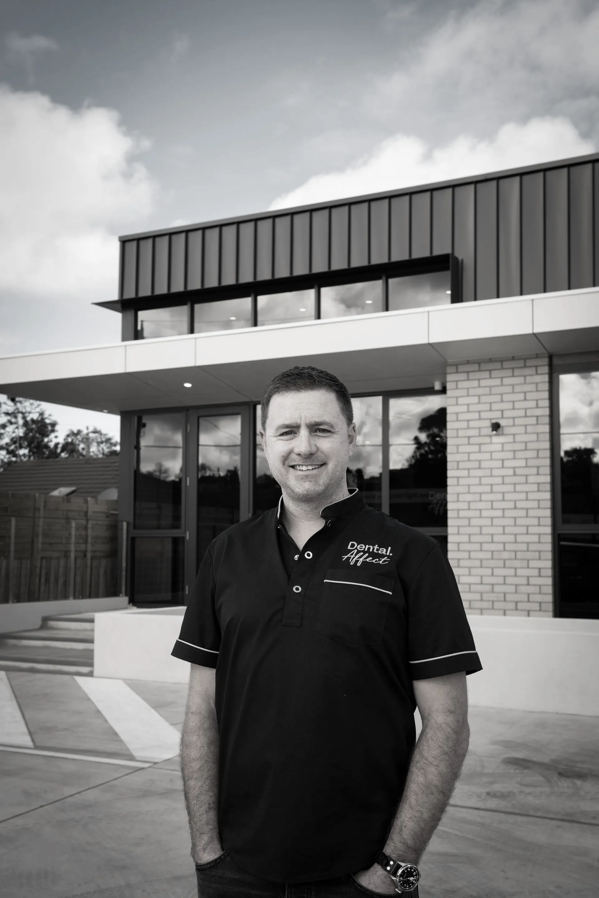 Dr Chris van Ryswyk outside the Dental.Affect clinic in Highton, Geelong