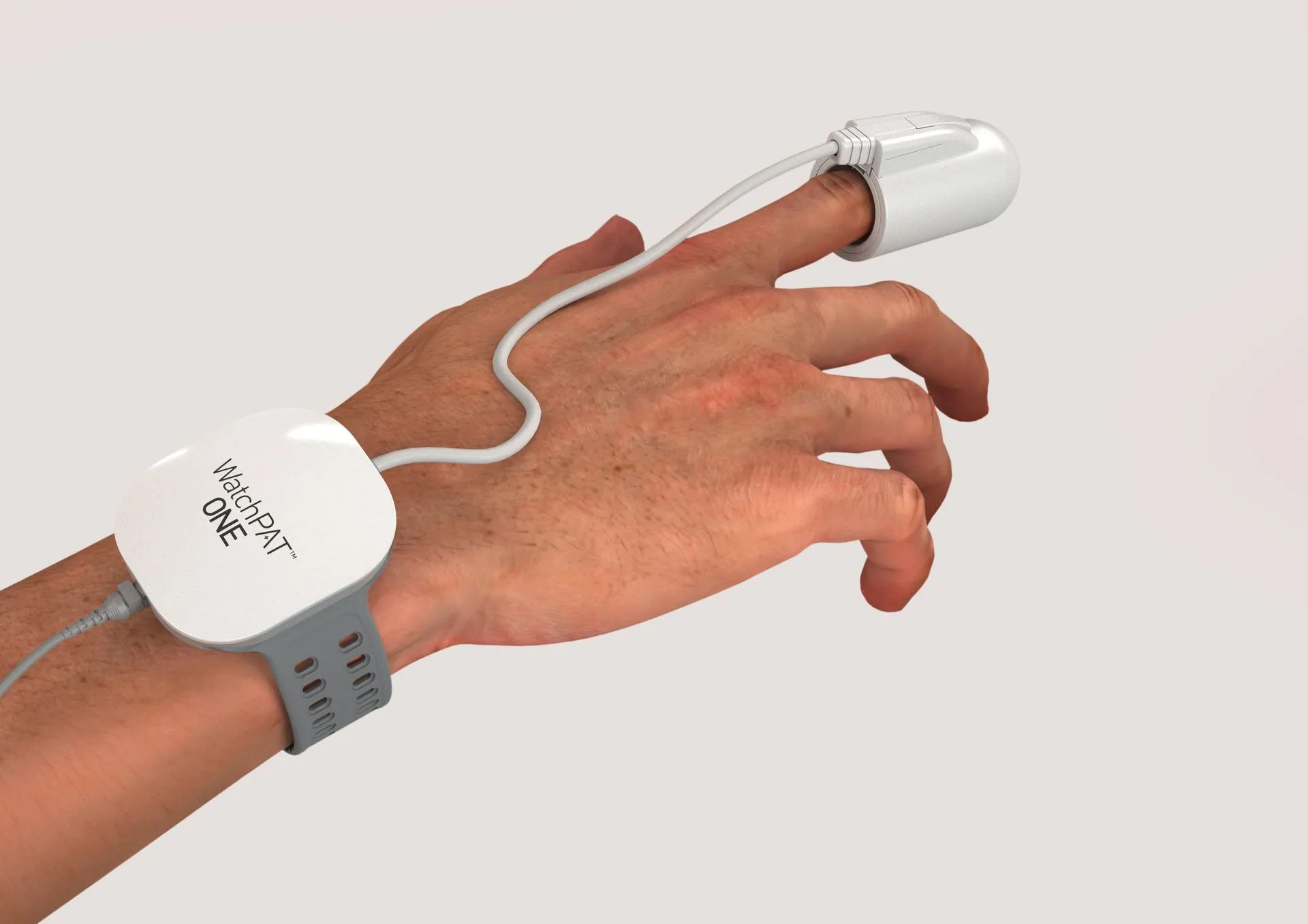 WatchPAT ONE home sleep test device worn on the hand